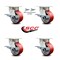Service Caster 4 Inch Kingpinless Red Poly on Steel Wheel Caster Brakes 2 Swivel Locks, 4PK SCC-KP30S420-PUR-RS-SLB-BSL-2-SLB-2 - alternate 5